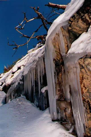 Hanging ice